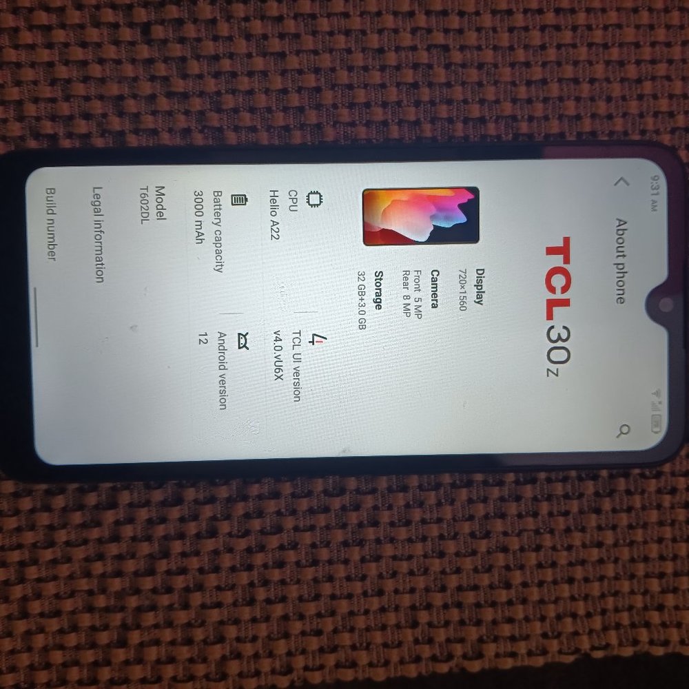 TCL 30z cell phone (Straight Talk wireless)